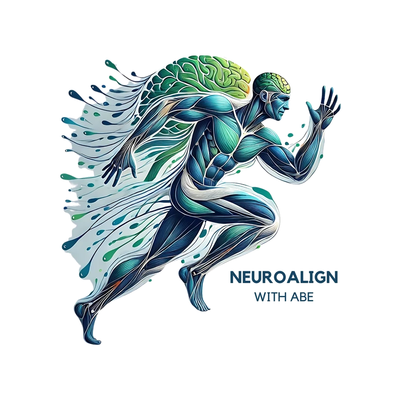 NeuroAlign logo: a runner drawn as muscle, with a brain for hair